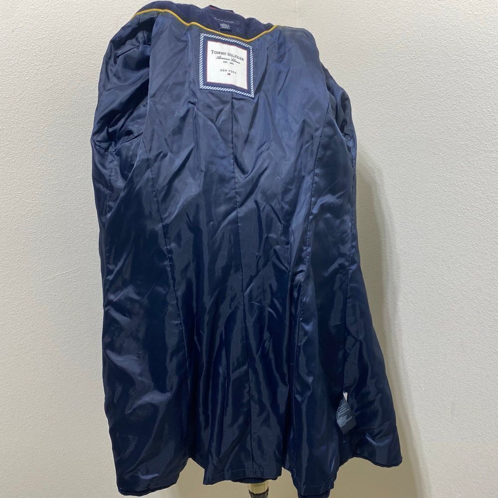 Tommy Hilfiger Women's Fitted Wool Blend Military Coat Midnight Blue SIZE 6 - Picture 10 of 12
